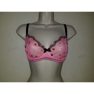 Agent Provocateur Conny Plunge Bra pink with hearts NWT